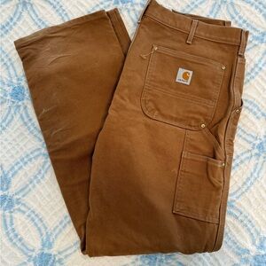 Men’s Carhartt double knee logger jeans brown 34/34